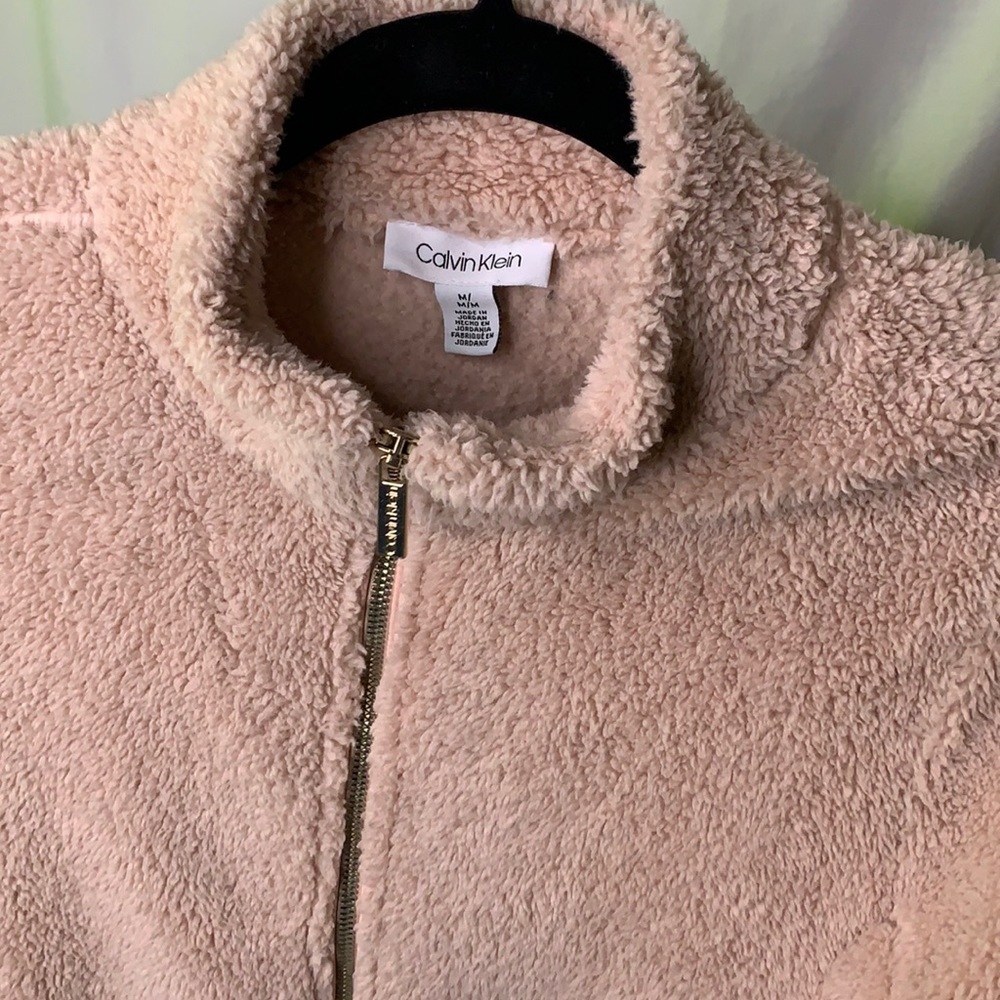Calvin Klein pink fluffy jacket
